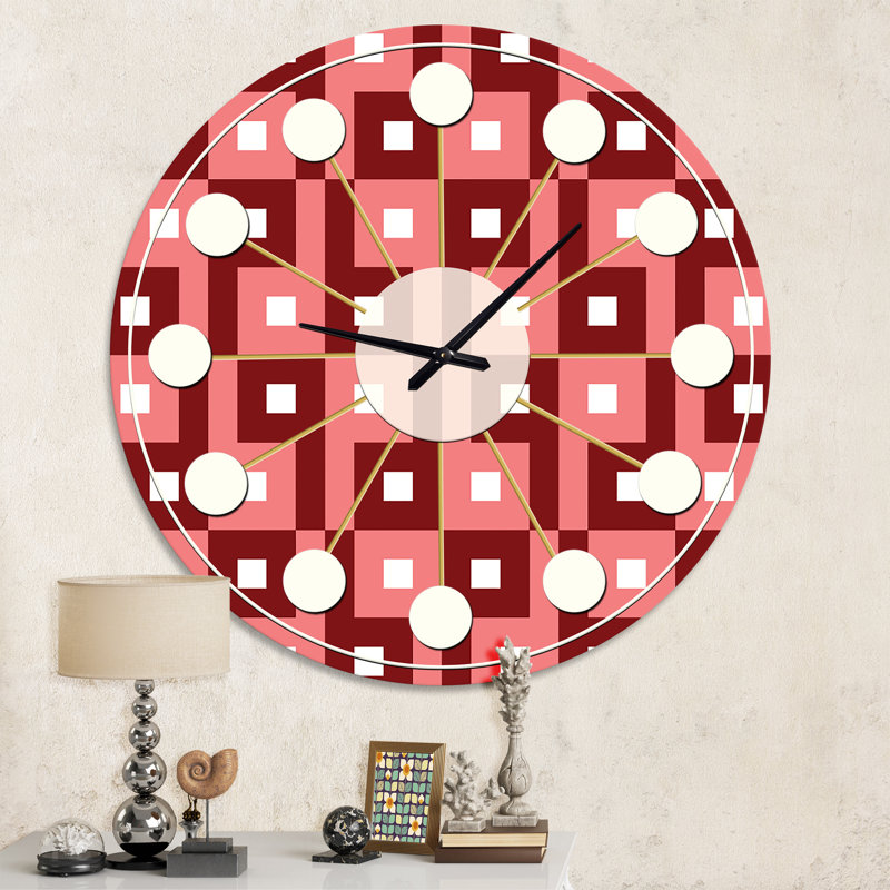 East Urban Home Oversized Abstract IV MidCentury Wall Clock Wayfair